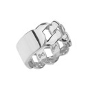 Sterling Silver Personalized ID Engravable Cuban Link Band/Ring