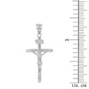 Sterling Silver Solid INRI Cross Pendant Necklace ( 1.39")