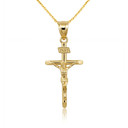Solid Gold INRI Cross Pendant Necklace (Available in Yellow/Rose/White Gold)