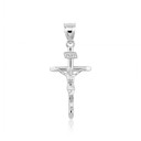Sterling Silver Solid Cross Pendant Necklace ( 1.18")