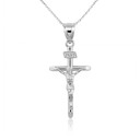 Sterling Silver Solid Cross Pendant Necklace ( 1.18")