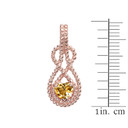 Rose Gold Heart Shaped (LCC) Double Infinity Hidden Bail Pendant