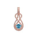 Rose Gold Heart Shaped (LCBT)  Double Infinity Hidden Bail Pendant