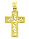 Yellow Gold Cross Pendant - The Life Cross