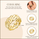 Gold Cuban Link Chain Ring 8mm with mneasurements