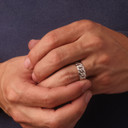 Silver Cuban Link Chain Ring 8mm