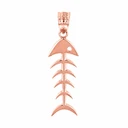Gold Fish Bone Skeleton Pendant Necklace(Available In Yellow/Rose/White Gold)