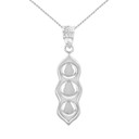 White Gold Three Peas in a Pod Pendant Necklace