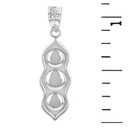 Sterling Silver Three Peas in a Pod Pendant Necklace