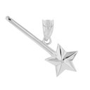 White Gold Star Magical Wand Pendant Necklace