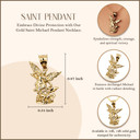 Gold Saint Michael Pendant Necklace (Available in Yellow Gold, Rose Gold, White Gold)