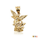 Gold Saint Michael Pendant Necklace (Available in Yellow Gold, Rose Gold, White Gold)