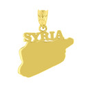 Yellow Gold Syria Country Pendant Necklace