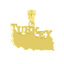 Yellow Gold Turkey Country Pendant Necklace