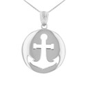 Sterling Silver Anchor Nautical Pendant Necklace