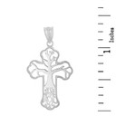 Solid White Gold Tree of Life Cross Filigree Celtic Pendant Necklace