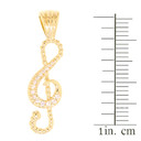 Yellow Gold Music Note Pendant Necklace