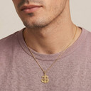 Gold Mariners Anchor Crucifix Pendant Necklace (Available In Yellow/Rose/White Gold)