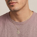 Sterling Silver Mariners Anchor Crucifix Pendant Necklace