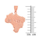 Solid Gold Country of Brazil Geography Pendant Necklace(Available in Yellow/Rose/White Gold)