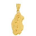 Solid Yellow Gold Country of Qatar Geography Pendant Necklace