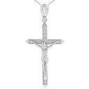 Sterling Silver Passion Cross Crucifix Pendant Necklace 1.63"( 41 mm)