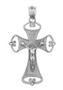 White Gold Crucifix Pendant - The Trinity Crucifix