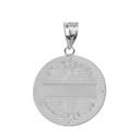 Sterling Silver Archangel Saint Gabriel  CZ Medallion Pendant 1.15" ( 29 mm)