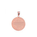 Solid Rose Gold Saint Patrick Shamrock Diamond Medallion Pendant Necklace 1.05" (26 mm)
