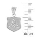 Sterling Silver Trinity Shield Triquetra Celtic Knot Pendant Necklace