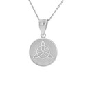 Sterling Silver Triquetra Irish Celtic Disc Circle Pendant Necklace