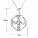 Gold Trinity Knot Celtic Cross Pendant Necklace(Available in Yellow/Rose/White)