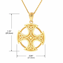 Gold Trinity Knot Celtic Cross Pendant Necklace(Available in Yellow/Rose/White)