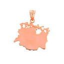 Solid Rose Gold France Pendant Necklace