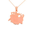 Solid Rose Gold France Pendant Necklace