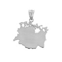 Solid White Gold France Pendant Necklace