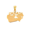 Solid Yellow Gold Canada Pendant Necklace