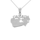 Solid White Gold Canada Pendant Necklace