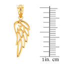 14K Solid Gold Filigree Guardian Angel Wing Pendant Earring Set(Available in Yellow/Rose/White Gold)