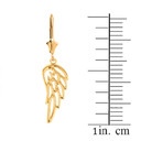 14K Solid Gold Filigree Guardian Angel Wing Pendant Earring Set(Available in Yellow/Rose/White Gold)