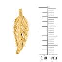 14K Solid Gold Bohemia Boho Feather Pendant Earring Set(Available in Yellow/Rose/White Gold)