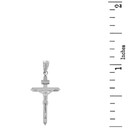 Sterling Silver Catholic INRI Jesus of Nazareth Crucifix Pendant Necklace 1.18" ( 29 mm)