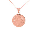 Rose Gold All Seeing Eye of Providence Sun Pyramid Illuminati Pendant Necklace