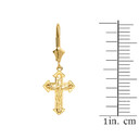 14K Dainty Fitchee Cross Earrings(Available in Yellow/Rose/White Gold)