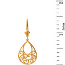 Filigree Teardrop Tree of Life Heart Drop Earring Set(Available In Yellow/Rose/White Gold)