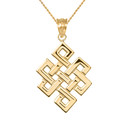 Yellow Gold Buddhist Eternity Knot Pendant