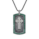 Vintage Sterling Silver Celtic Cross Engravable Dog Tag Pendant