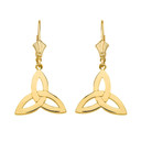 Celtic Trinity Knot Triquetra Drop Earring Set(Available in Yellow/Rose/White Gold)