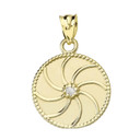 Yellow Gold Armenian Diamond Eternity Pendant Necklace