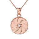 Rose Gold Armenian Diamond Eternity Pendant Necklace